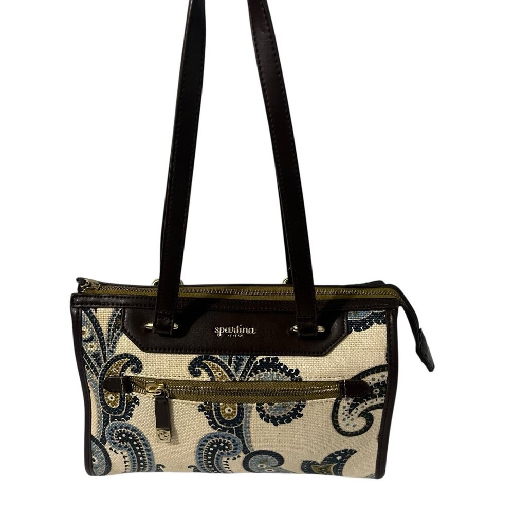Spartina 449 Juliette Shoulder Bag Paisley Linen Canvas Coastal Boho